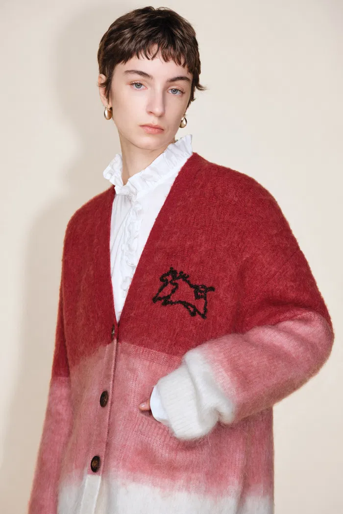 Ariel Ombre Cardigan in Merino Alpaca Blend Knit - Image 6