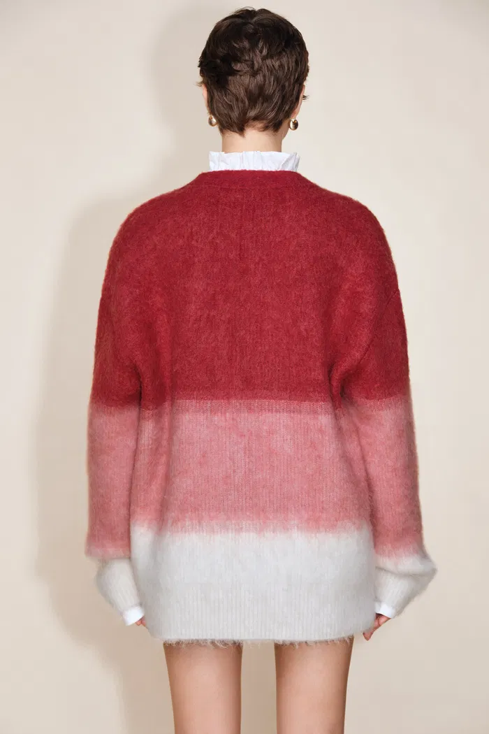 Ariel Ombre Cardigan in Merino Alpaca Blend Knit - Image 7