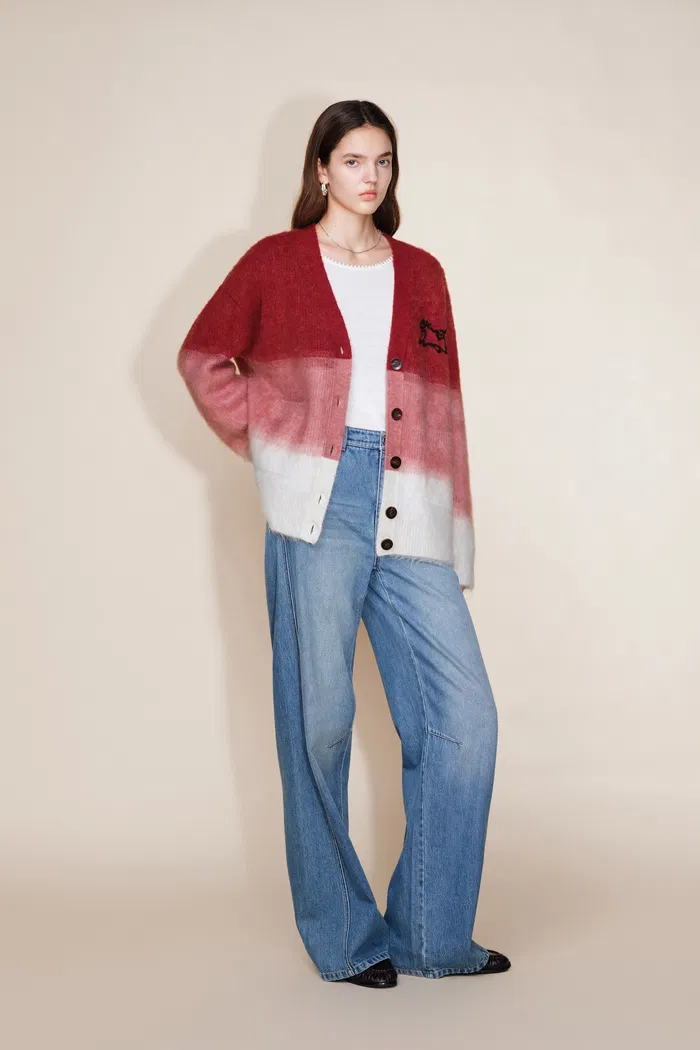Ariel Ombre Cardigan in Merino Alpaca Blend Knit - Image 8