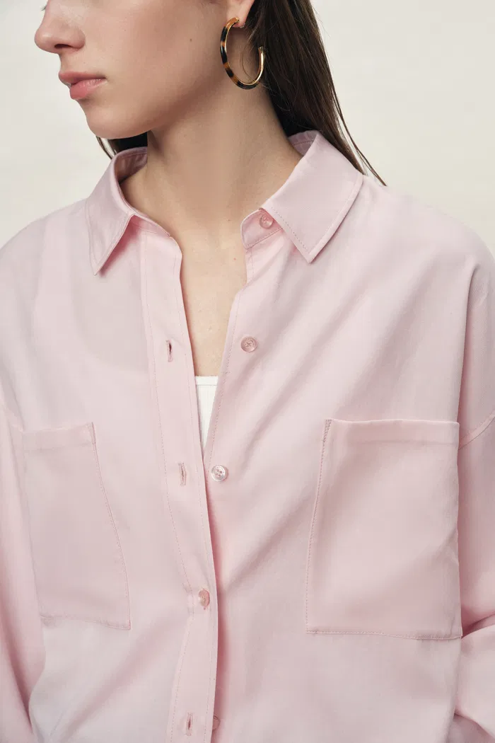 Arilyn Double Pocket Shirt in Tencel Linen Blend - Image 4