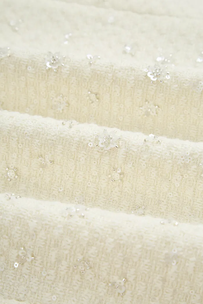 Arum Beaded Dress in Sequined Wool Tweed - Image 9