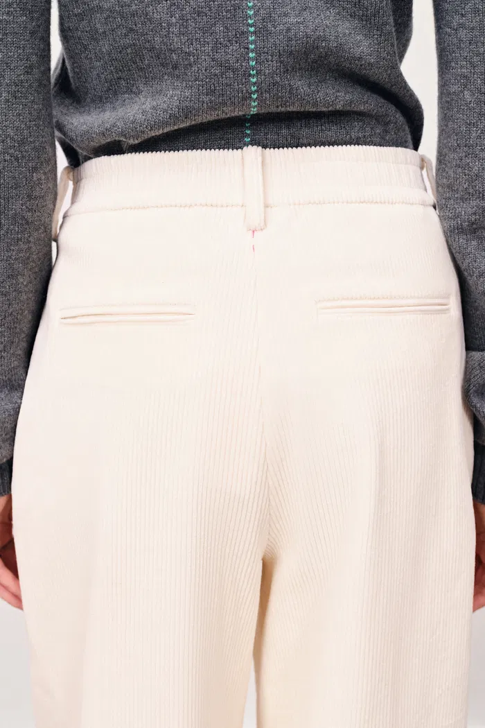 Asher Half Elastic Wide Leg Pants in Corduroy Cotton - Image 6