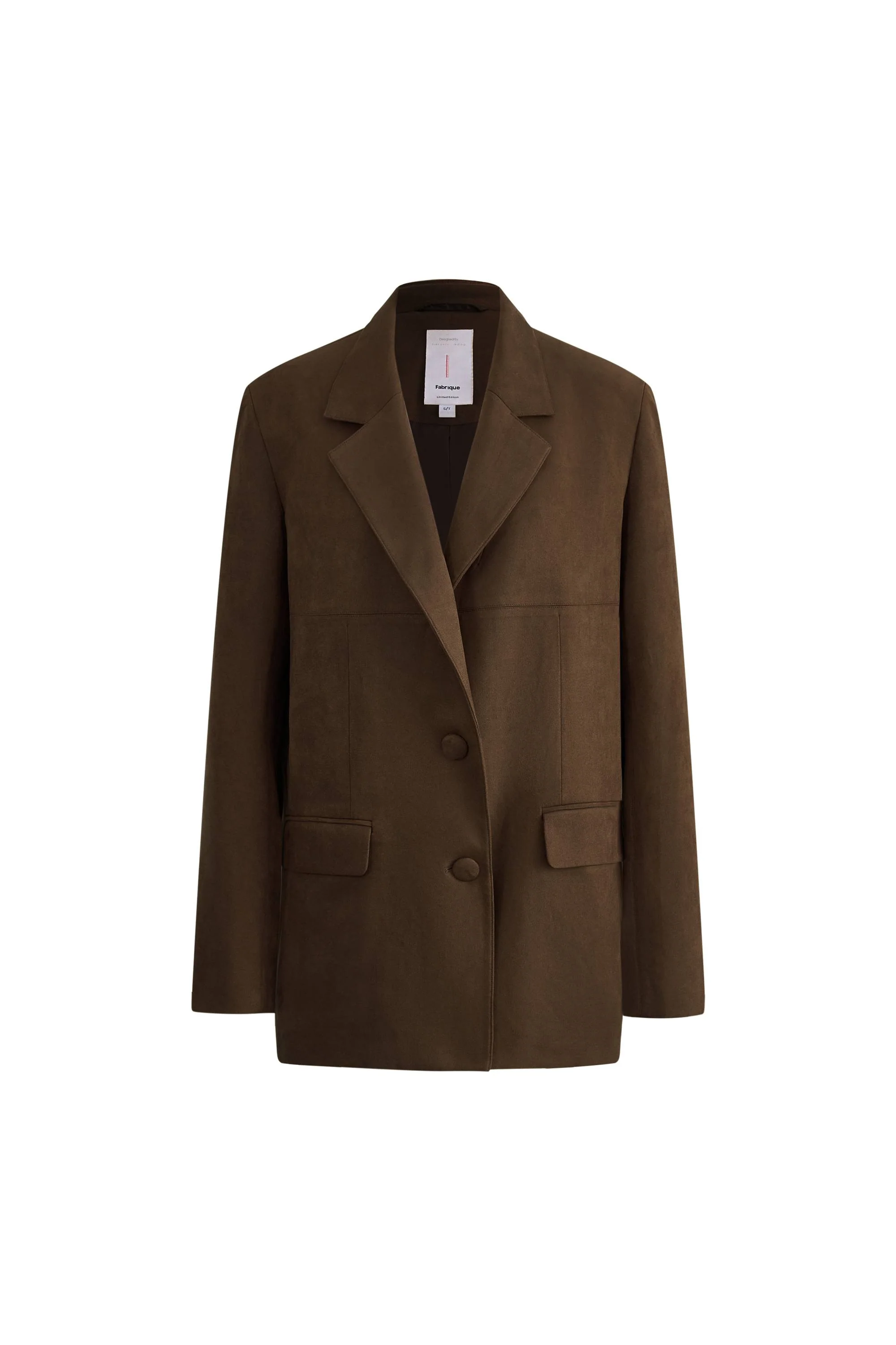 Ashling Flat Lapel Suit Blazer in Faux Suede - Image 8