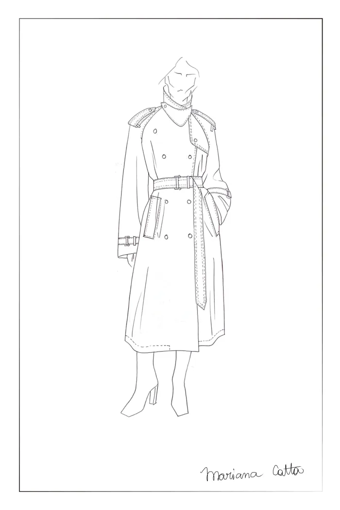Astrid Detachable Epaulette Trench Coat in Faux Suede - Image 9