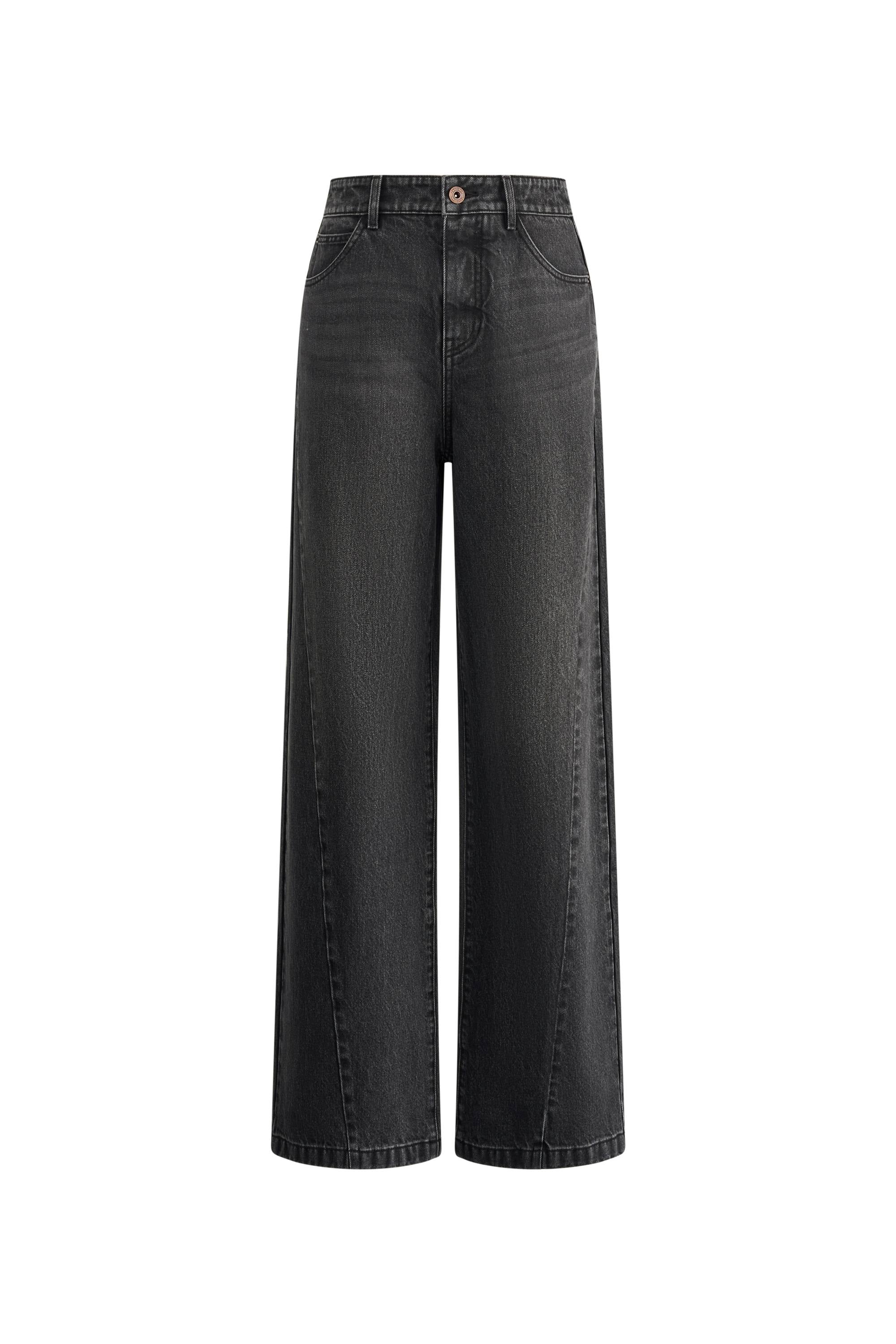 Astrid Slanted Side Seam Barrel Jeans in Cotton Denim - Image 9
