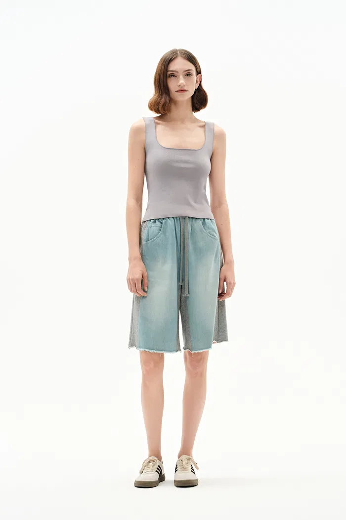 Athena Shape Retaining Square Neck Tank in Four Way Stretch Knit Yarn - Image 5