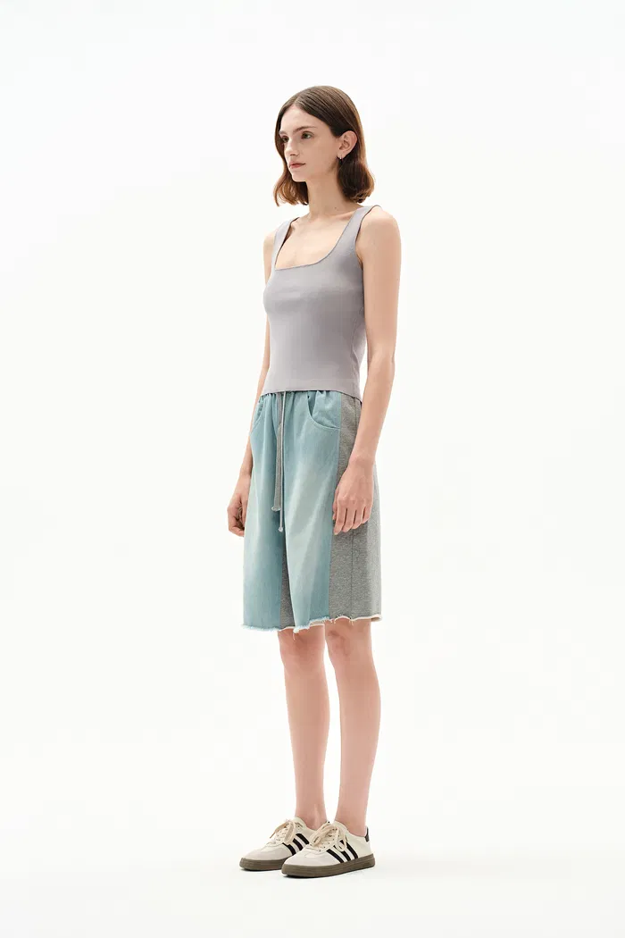 Athena Shape Retaining Square Neck Tank in Four Way Stretch Knit Yarn - Image 6