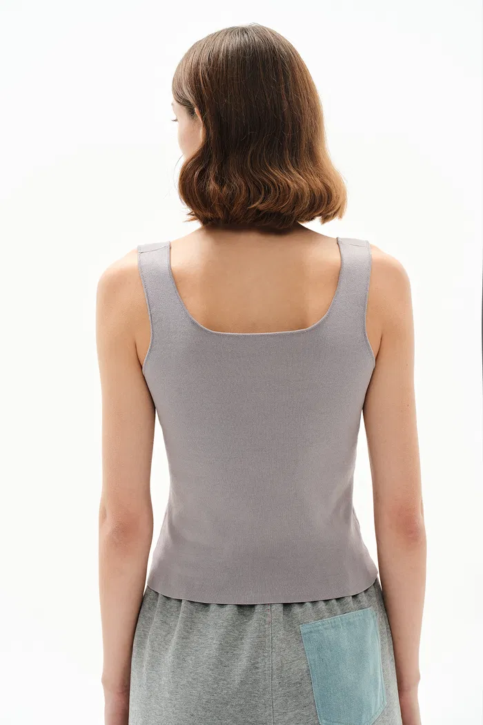 Athena Shape Retaining Square Neck Tank in Four Way Stretch Knit Yarn - Image 7