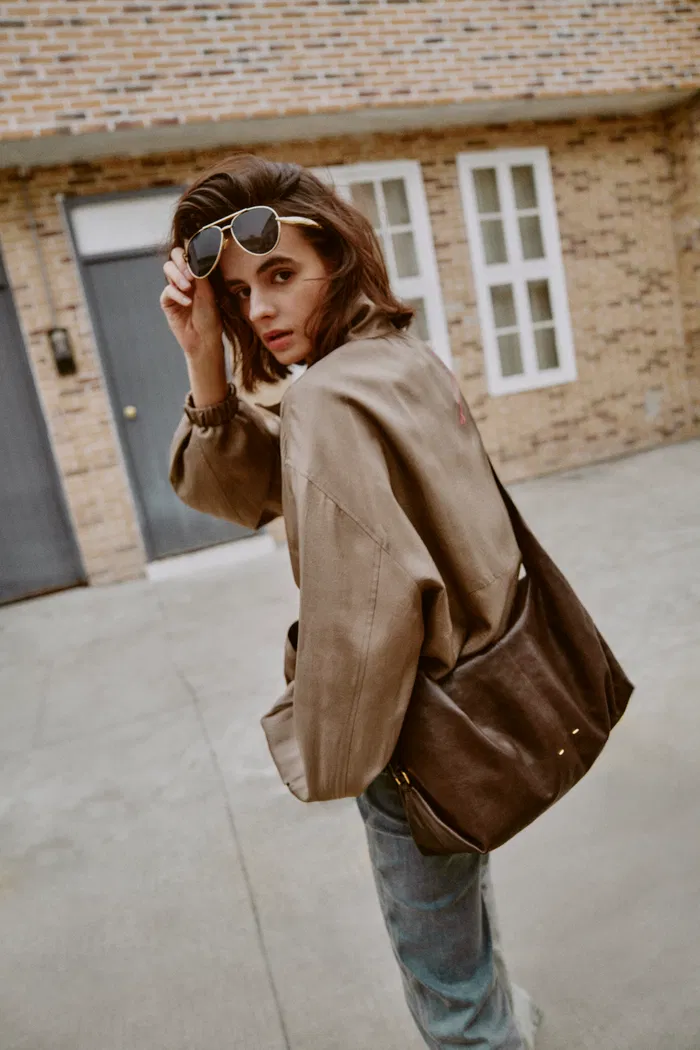 Aurin Bubble Hem Jacket in Satin Acetate - Image 4