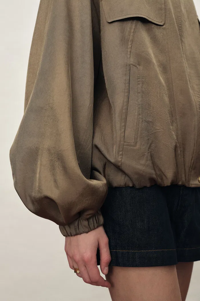 Aurin Bubble Hem Jacket in Satin Acetate - Image 7
