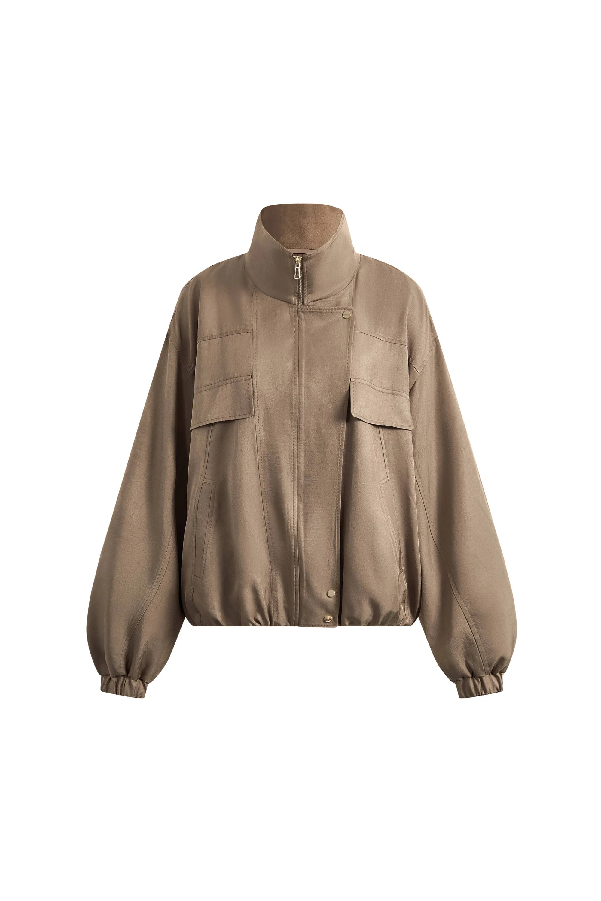 Aurin Bubble Hem Jacket in Satin Acetate - Image 8