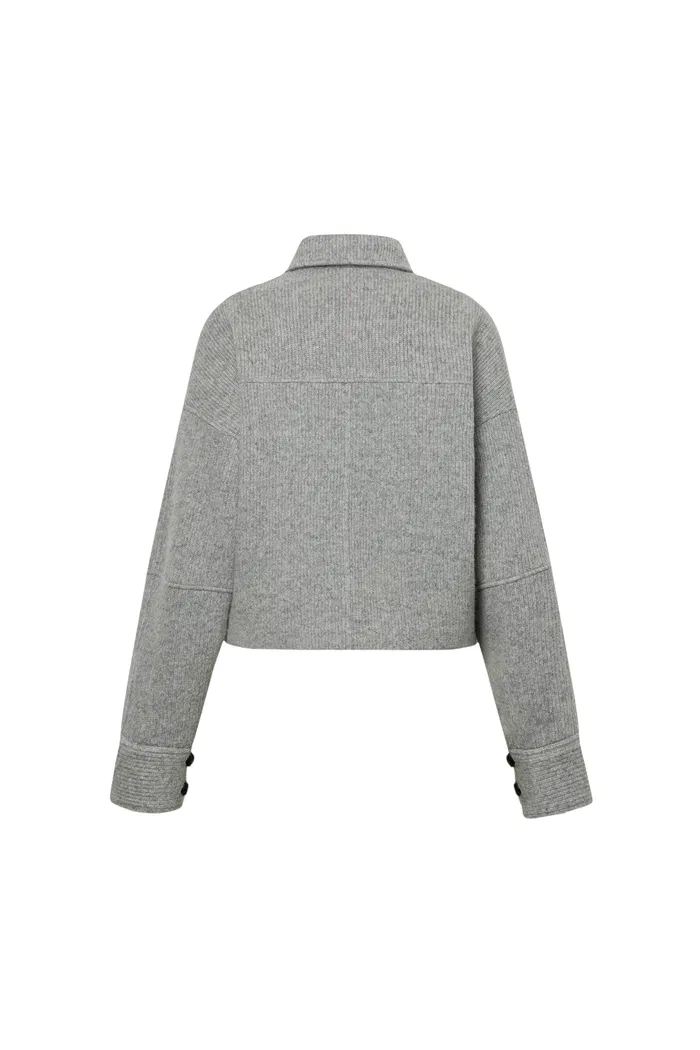 Aurora Cropped Jacket in Merino Wool Knit - Image 10