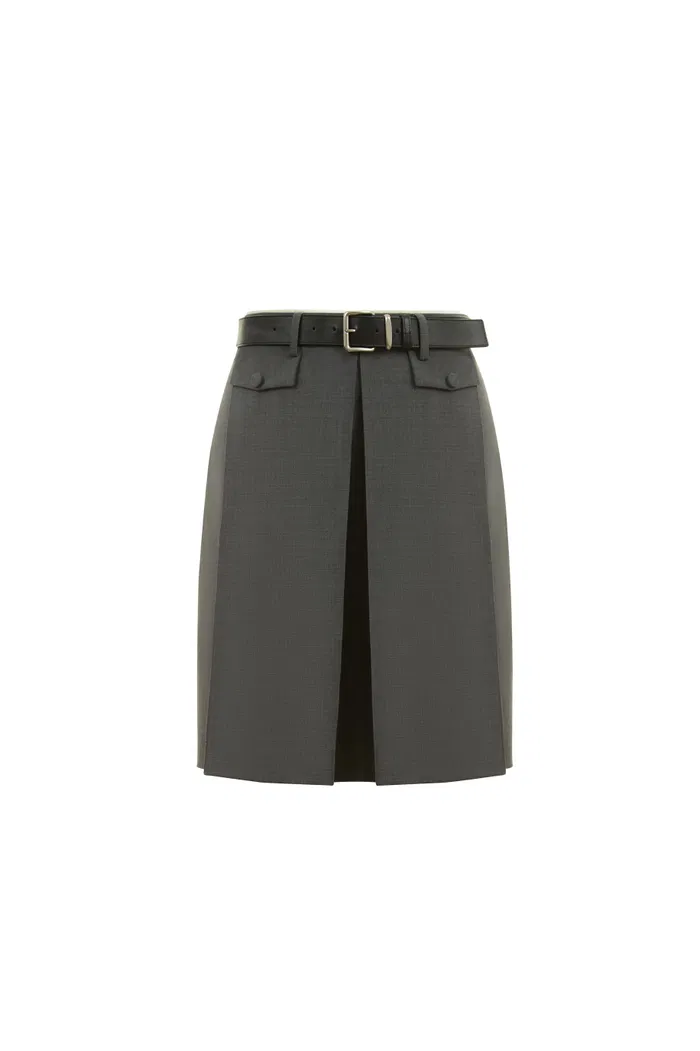 Aurora Pleated Skort in Fine Wool Blend - Image 10