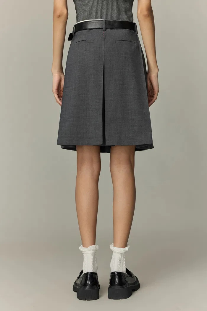 Aurora Pleated Skort in Fine Wool Blend - Image 6