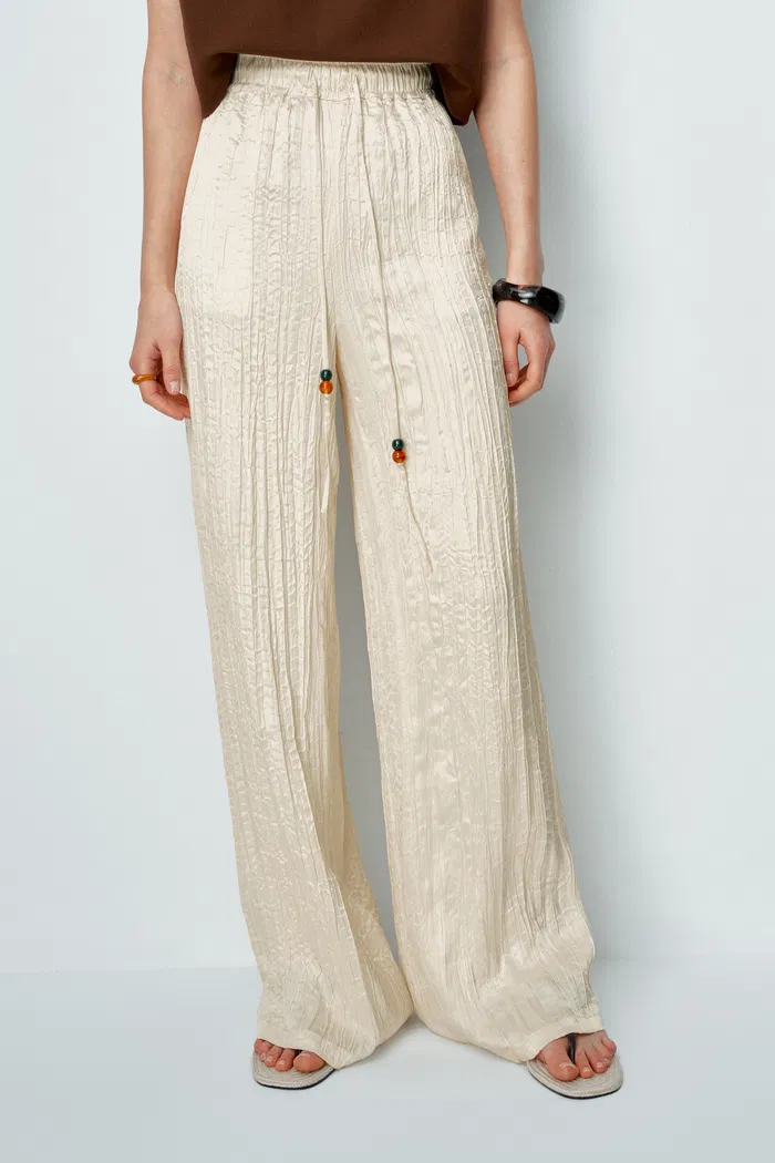 Aurora Textured Pants in Pleated Satin - Image 6