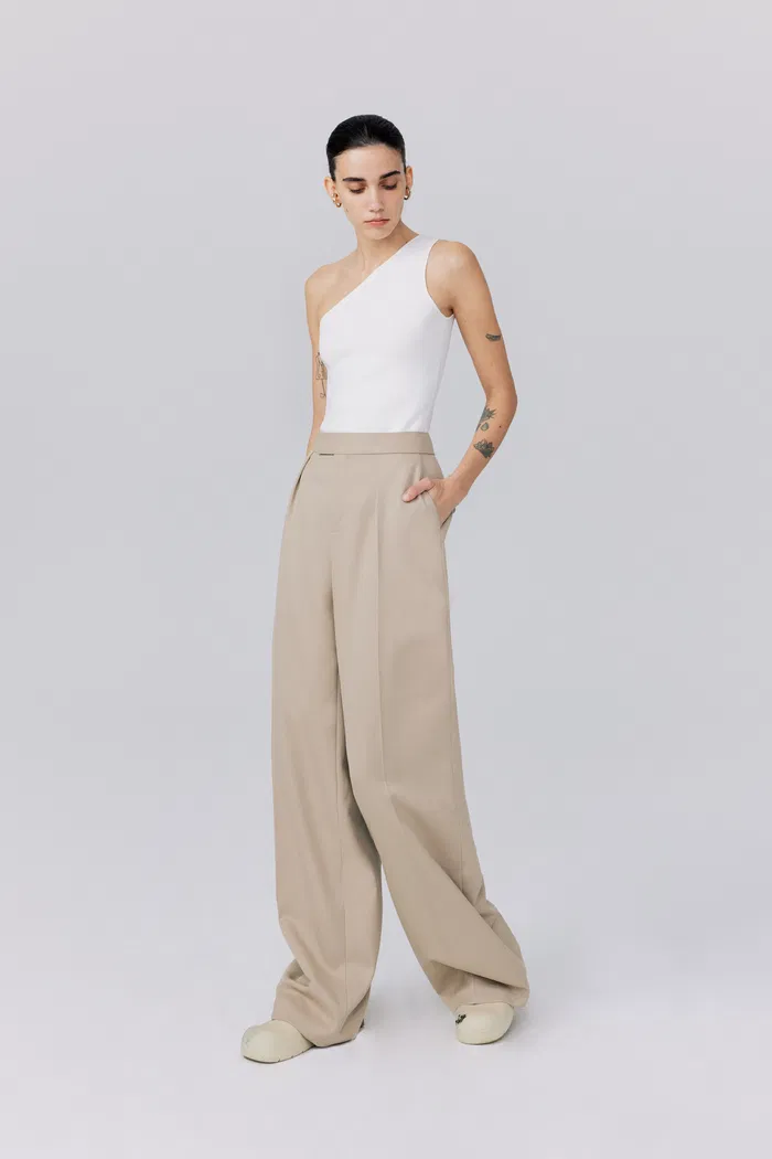Awe Silver Moon Trousers in Worsted Wool Blend Twill - Image 3