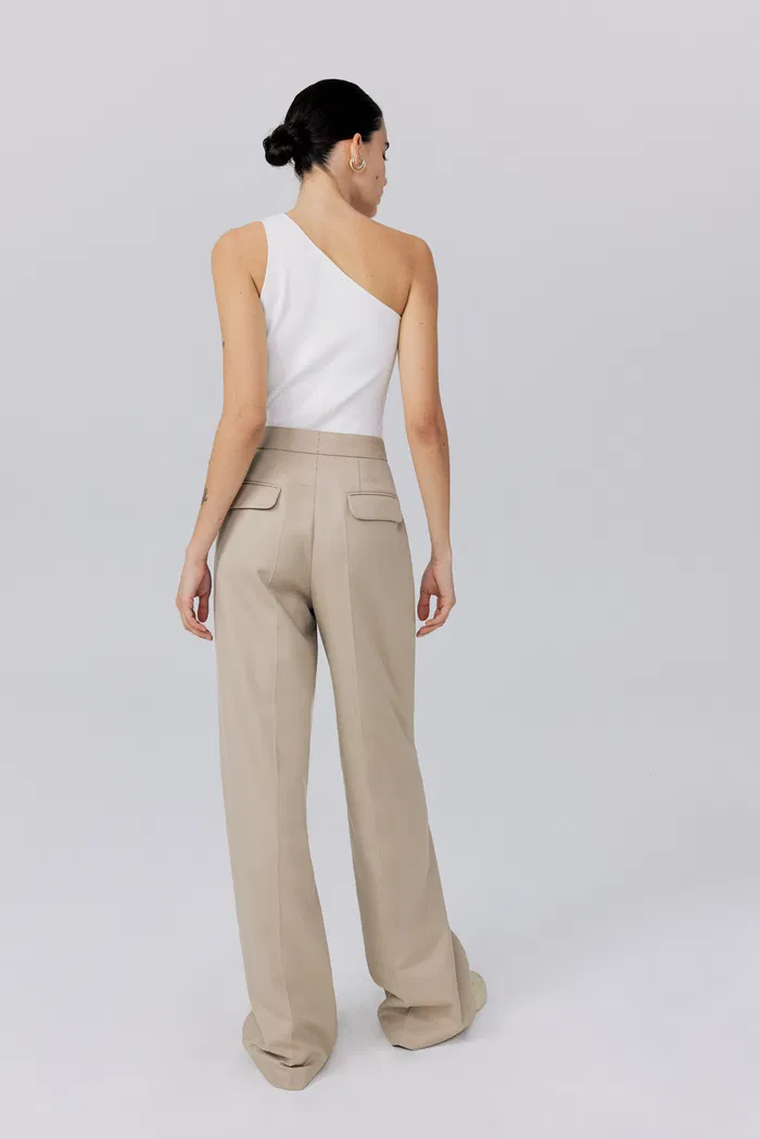Awe Silver Moon Trousers in Worsted Wool Blend Twill - Image 4