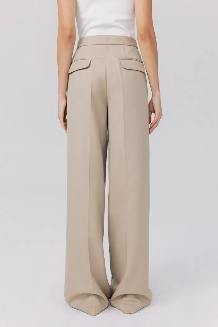 Awe Silver Moon Trousers in Worsted Wool Blend Twill - Image 5