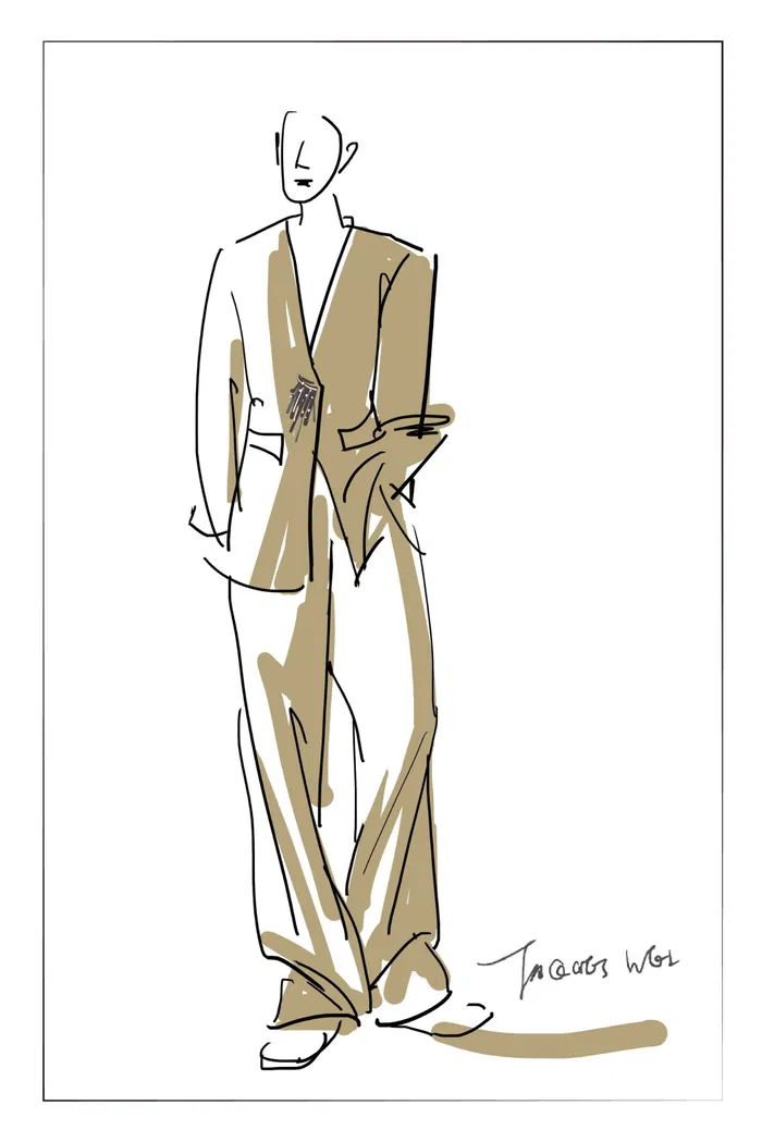 Awe Silver Moon Trousers in Worsted Wool Blend Twill - Image 8
