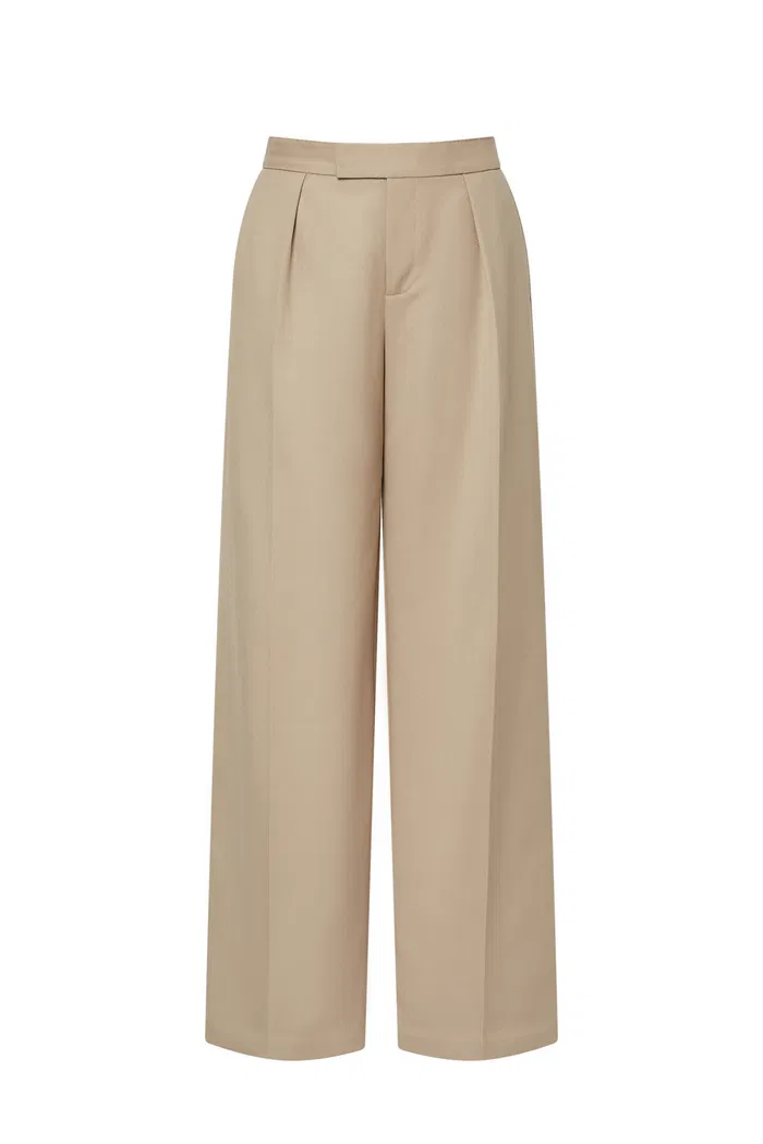 Awe Silver Moon Trousers in Worsted Wool Blend Twill - Image 9