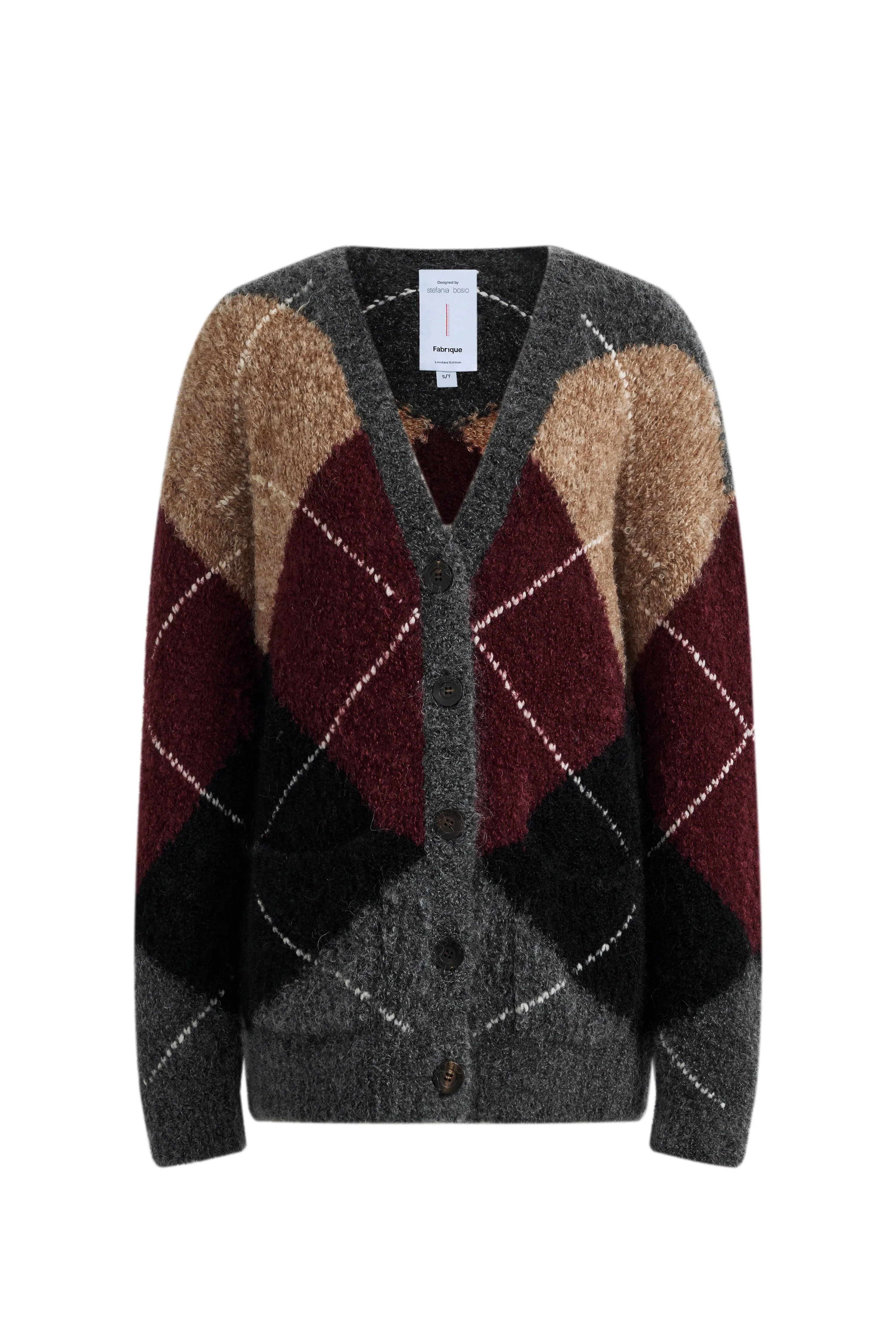 Ayr Argyle Cardigan in Merino-Alpaca Loop Yarn - Image 7