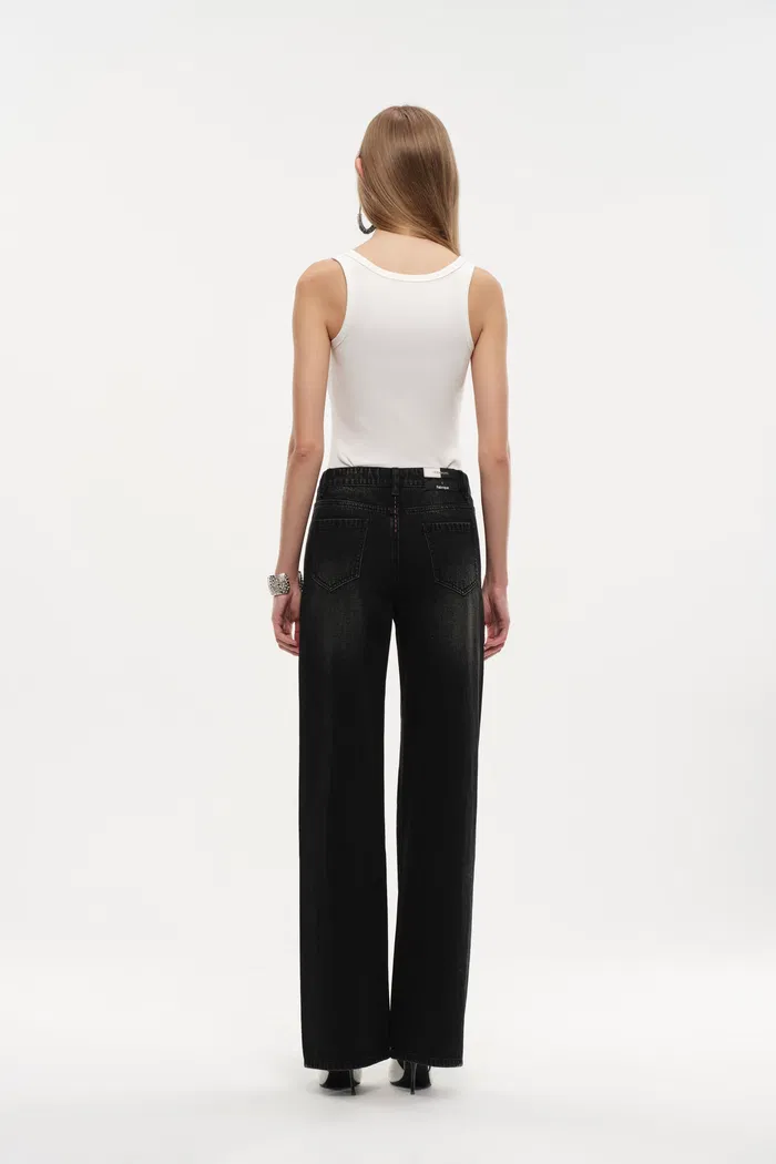 Balled Straight Leg Jeans in Cotton Denim - Image 4