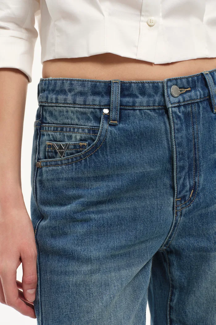 Balled Straight Leg Jeans in Cotton Denim - Image 4
