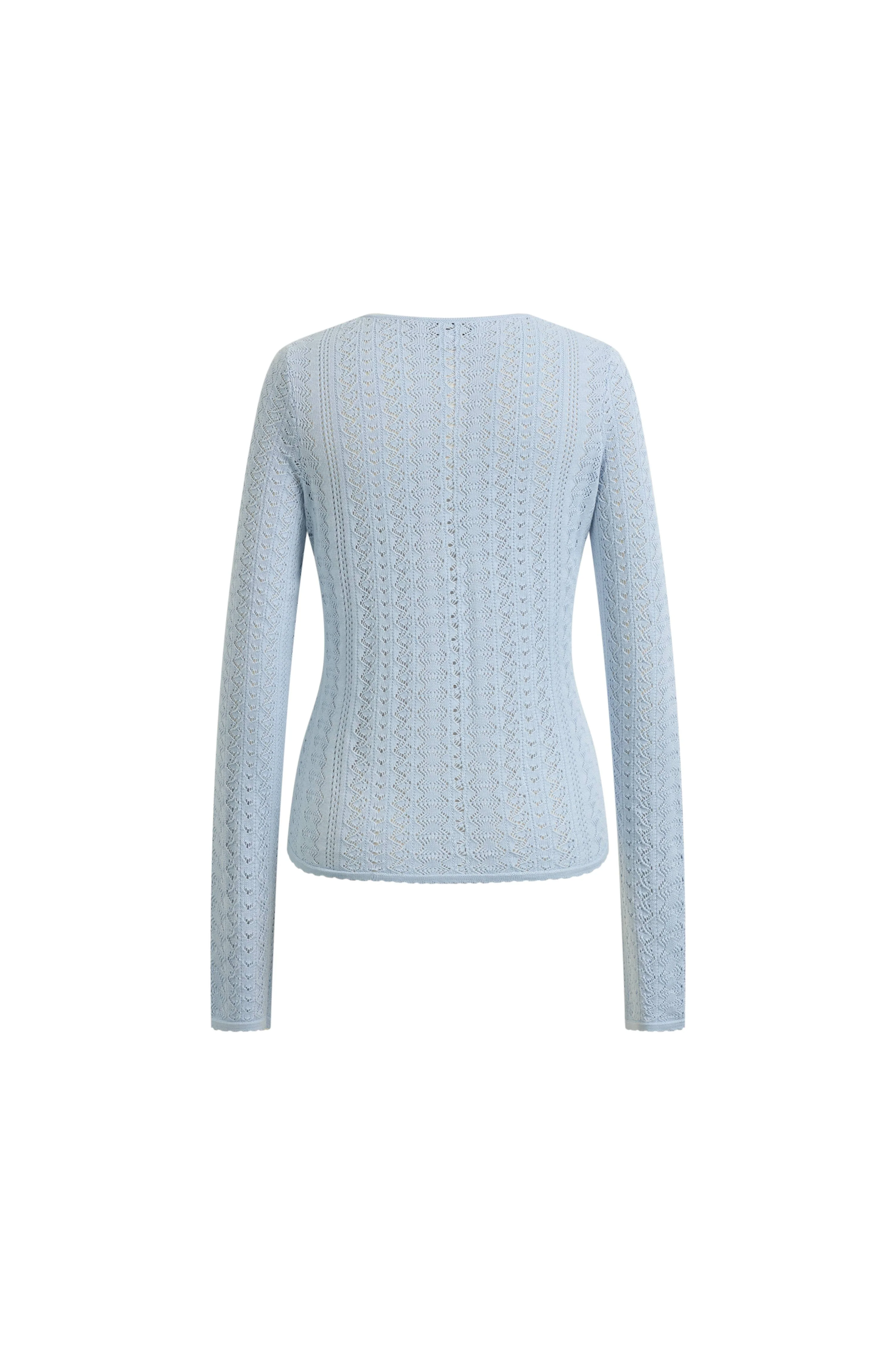 Barbara Scalloped Long Sleeve Top in Premium Cotton Knit - Image 7