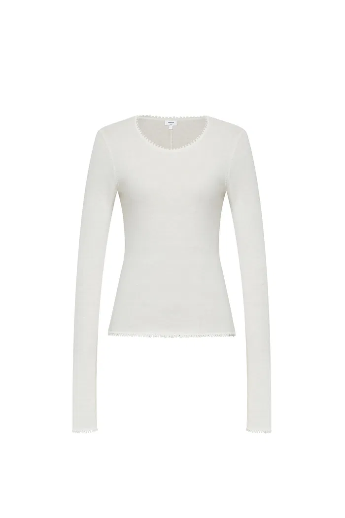 Basic Sheer Base Shirt in Cotton-Cashmere Knit - Image 10