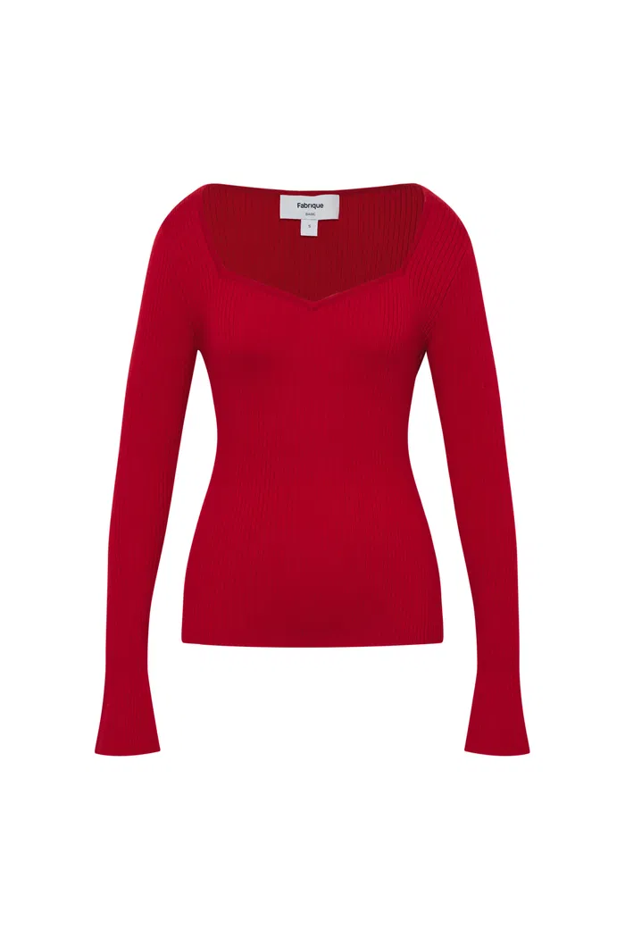 Basic Wool Knit Fitted Sweater - Image 11