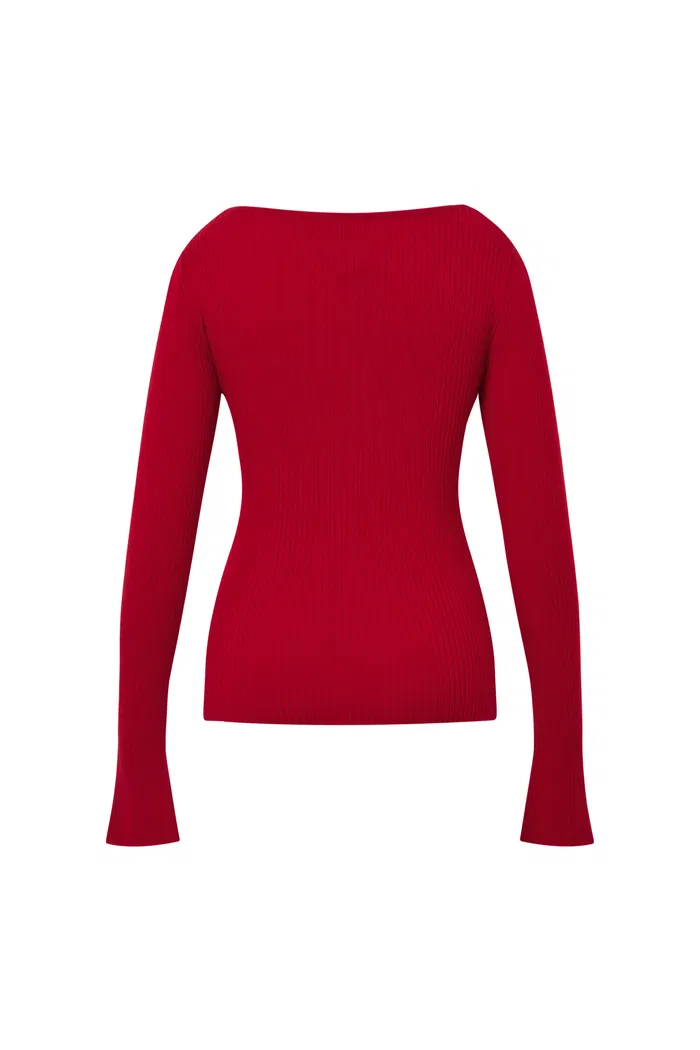 Basic Wool Knit Fitted Sweater - Image 12