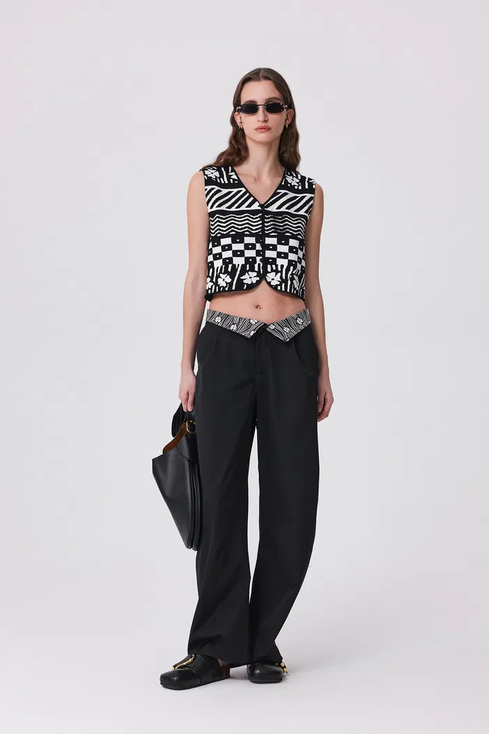 Bay Printed Barrel Leg Pants in Cotton Blend - Image 2