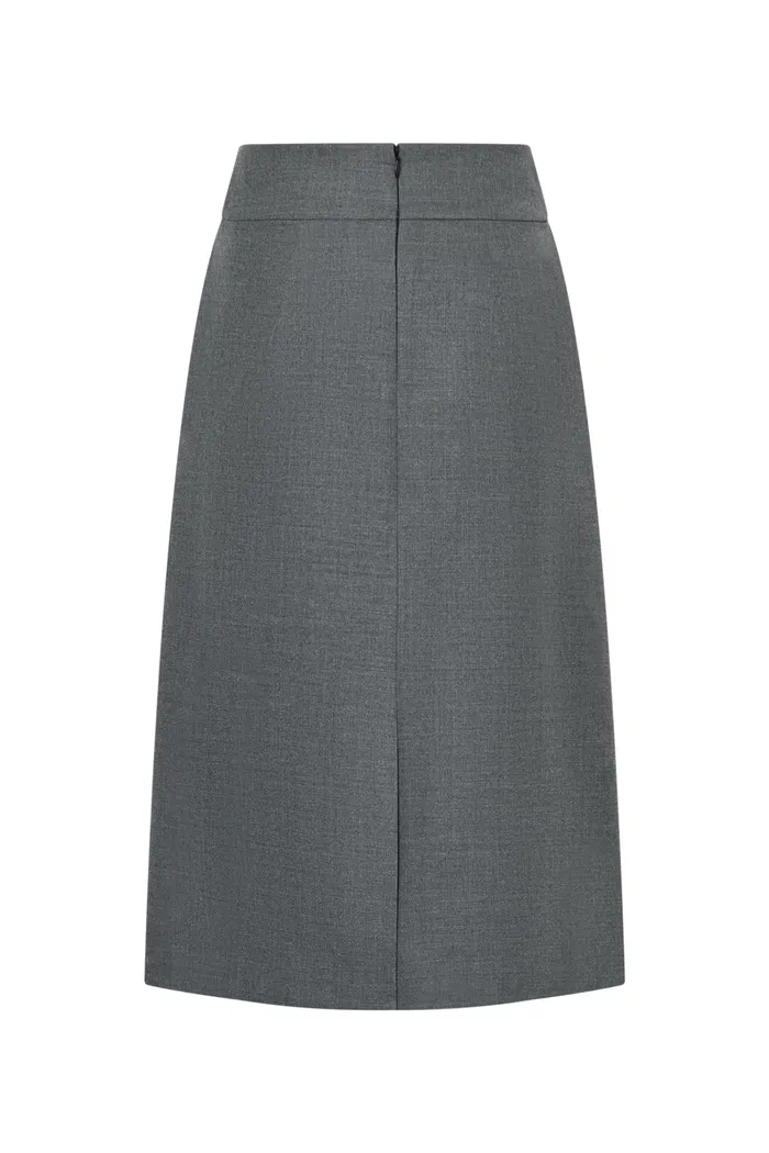 Beading Wrinkle Resistant Embroidered Skirt in Fine Worsted Wool - Image 11
