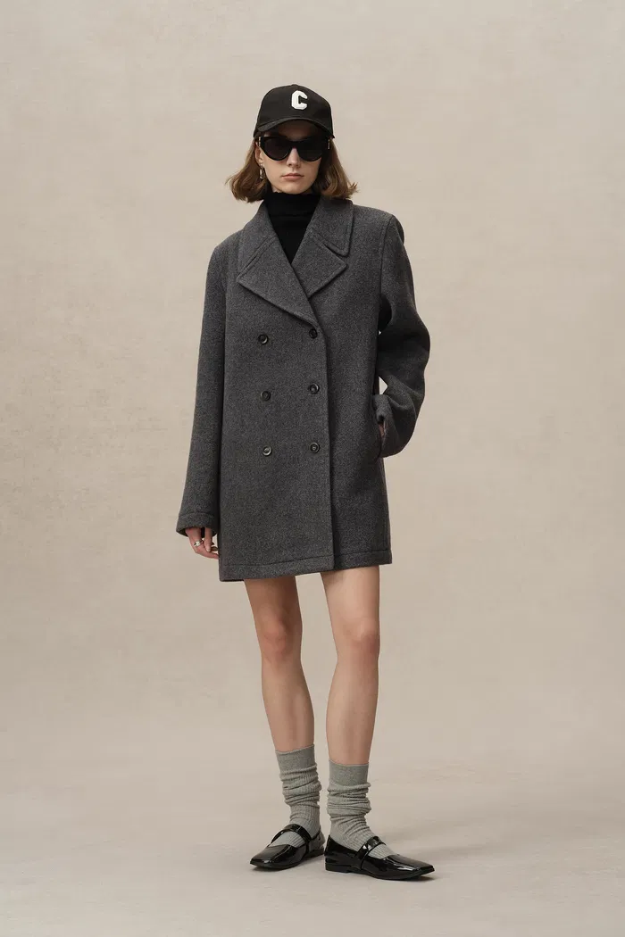 Beau Double-Breasted Coat in Single Face Wool - Image 8