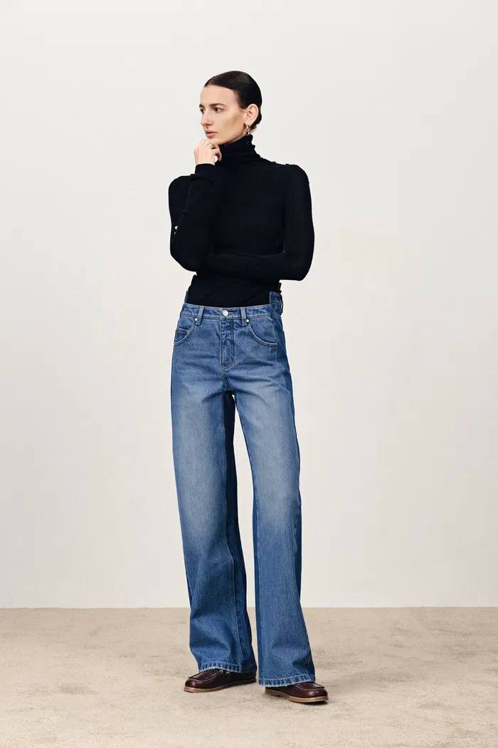 Behun Deconstructed Colorblock Jeans in Cotton Denim - Image 2