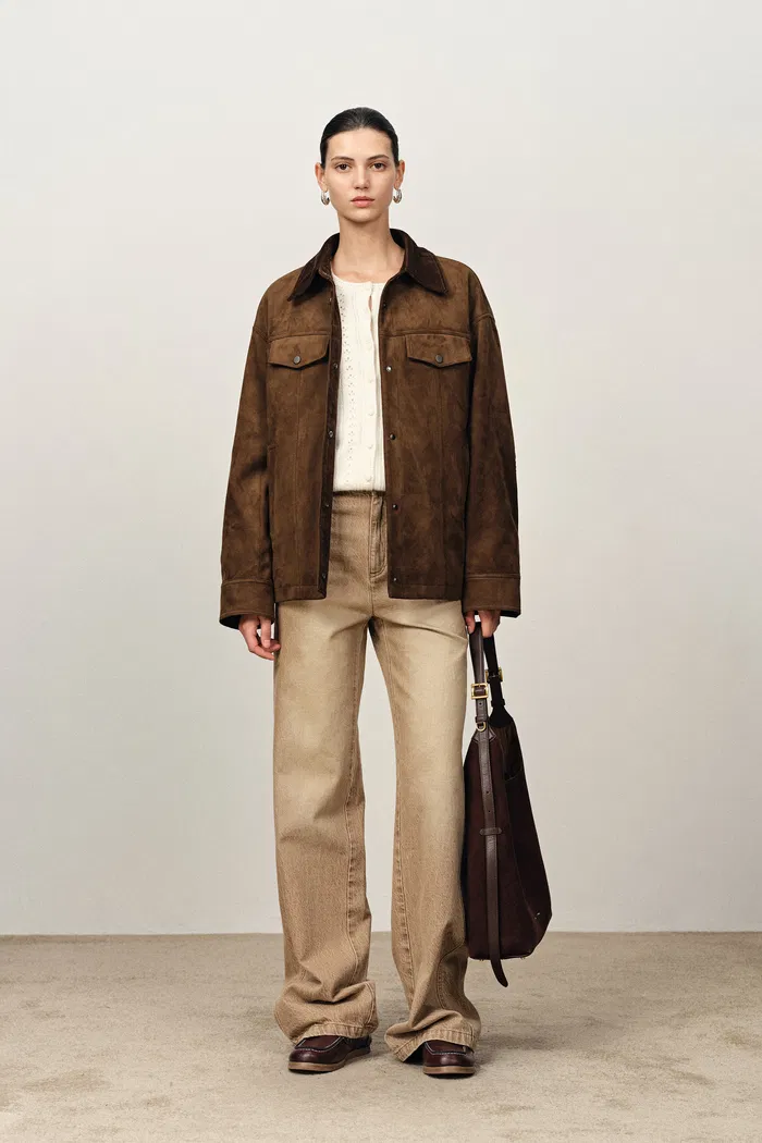 Bella Faux Suede Puffer Jacket - Image 4