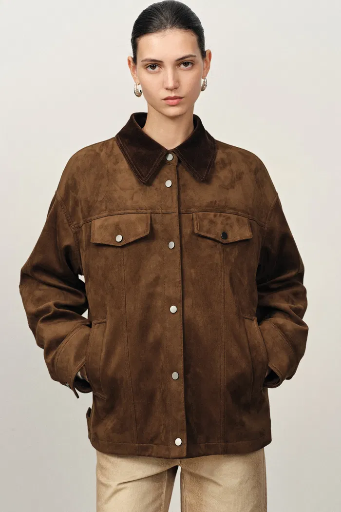 Bella Faux Suede Puffer Jacket - Image 5