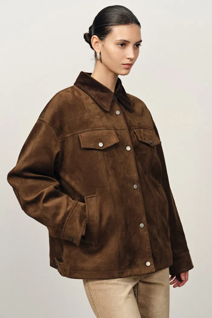 Bella Faux Suede Puffer Jacket - Image 6