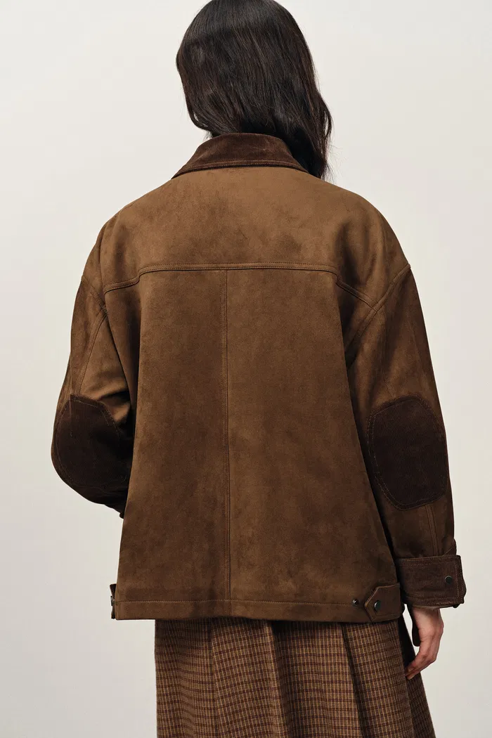 Bella Faux Suede Puffer Jacket - Image 7