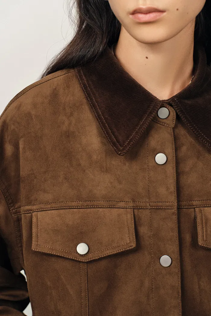 Bella Faux Suede Puffer Jacket - Image 8