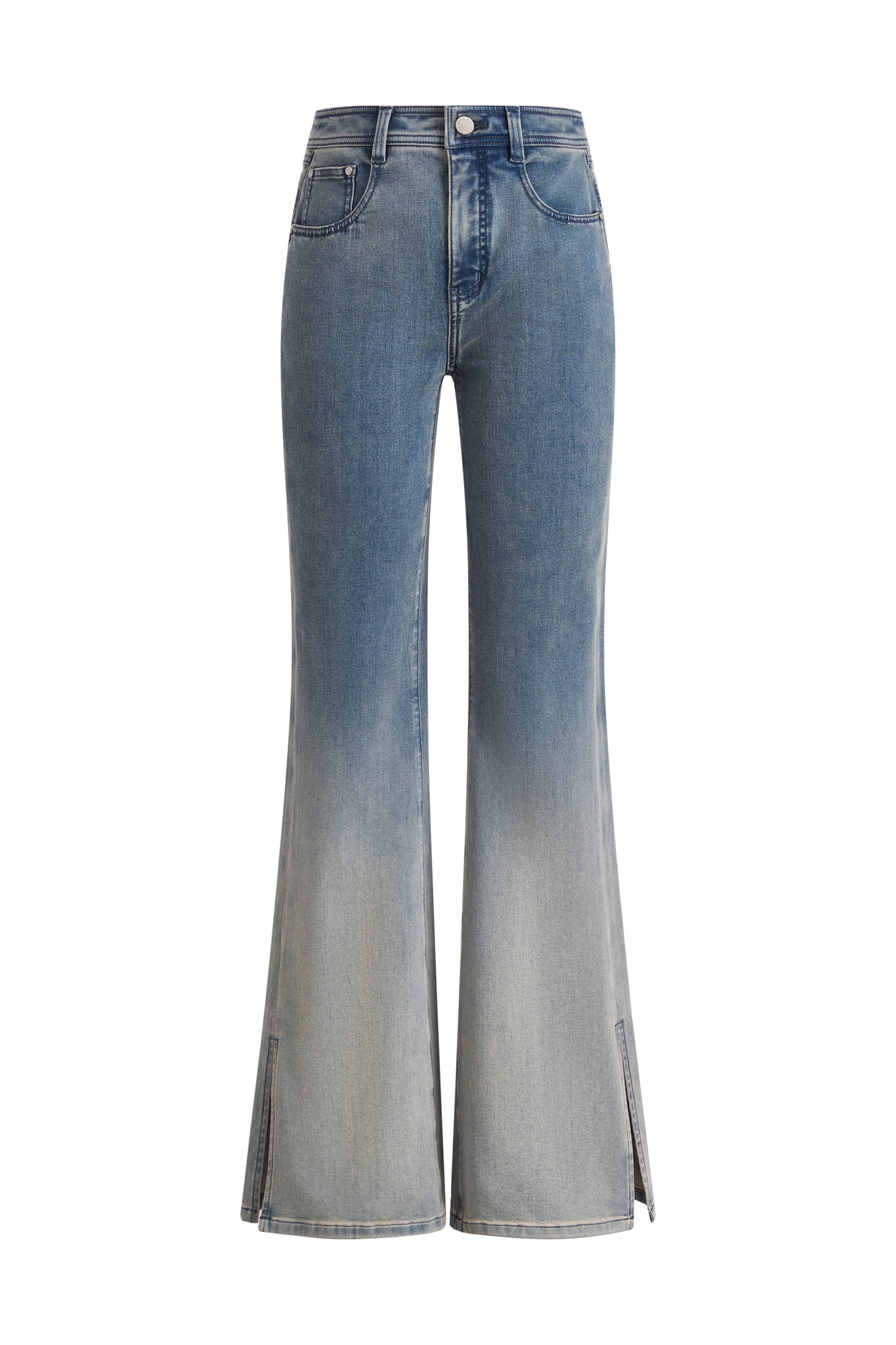Bella Gradient Mud Inspired Dyed Bootcut Jeans in Stretchy Denim - Image 9