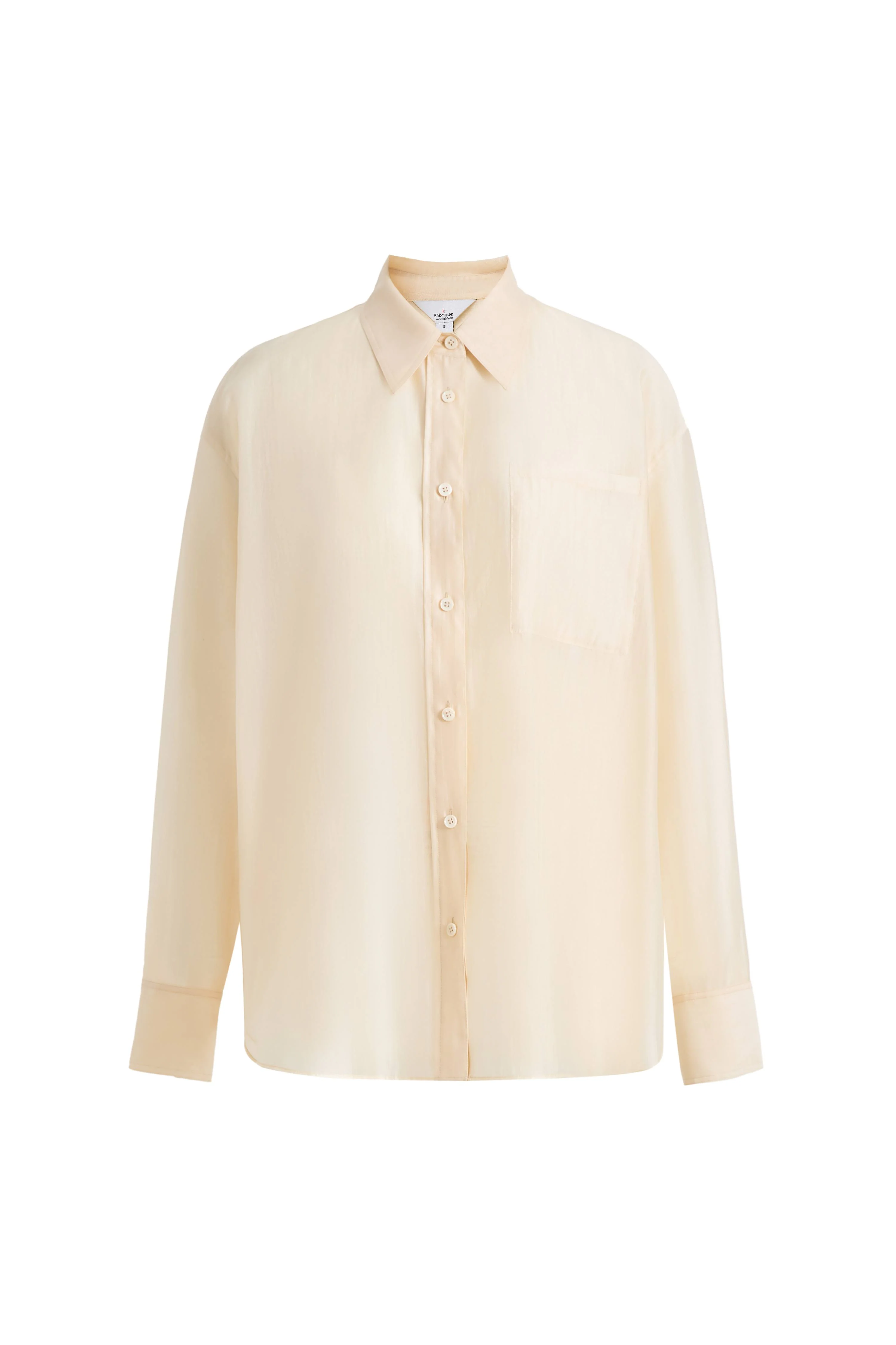 Bella Yellow Sheer Button-Up Shirt in Organza - Image 10