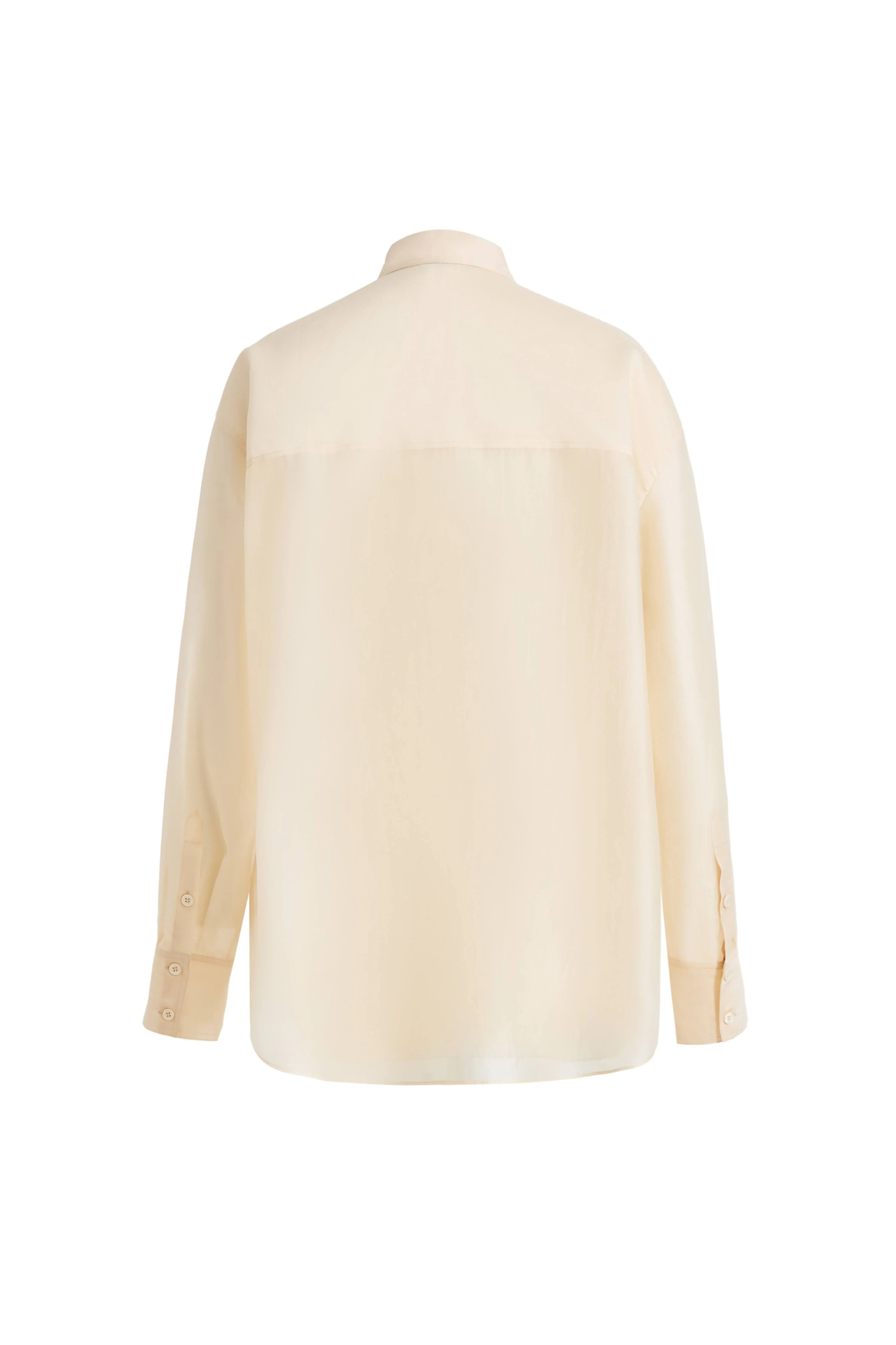Bella Yellow Sheer Button-Up Shirt in Organza - Image 11