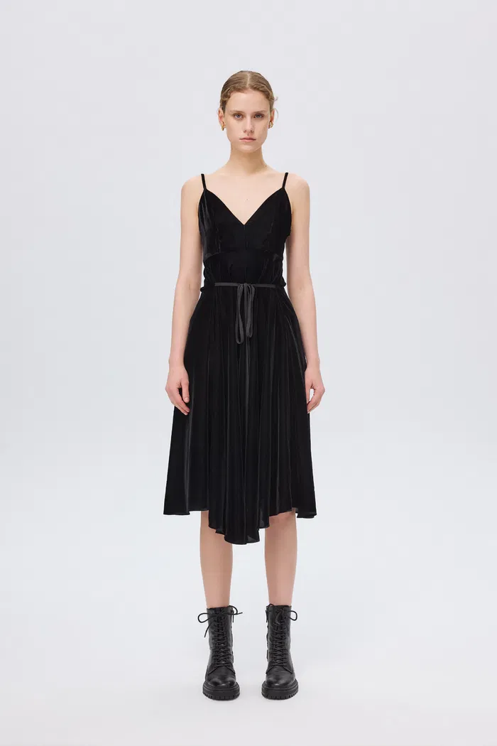 Bellagio Velvet Slip Dress in Silk Georgette Velvet - Image 3