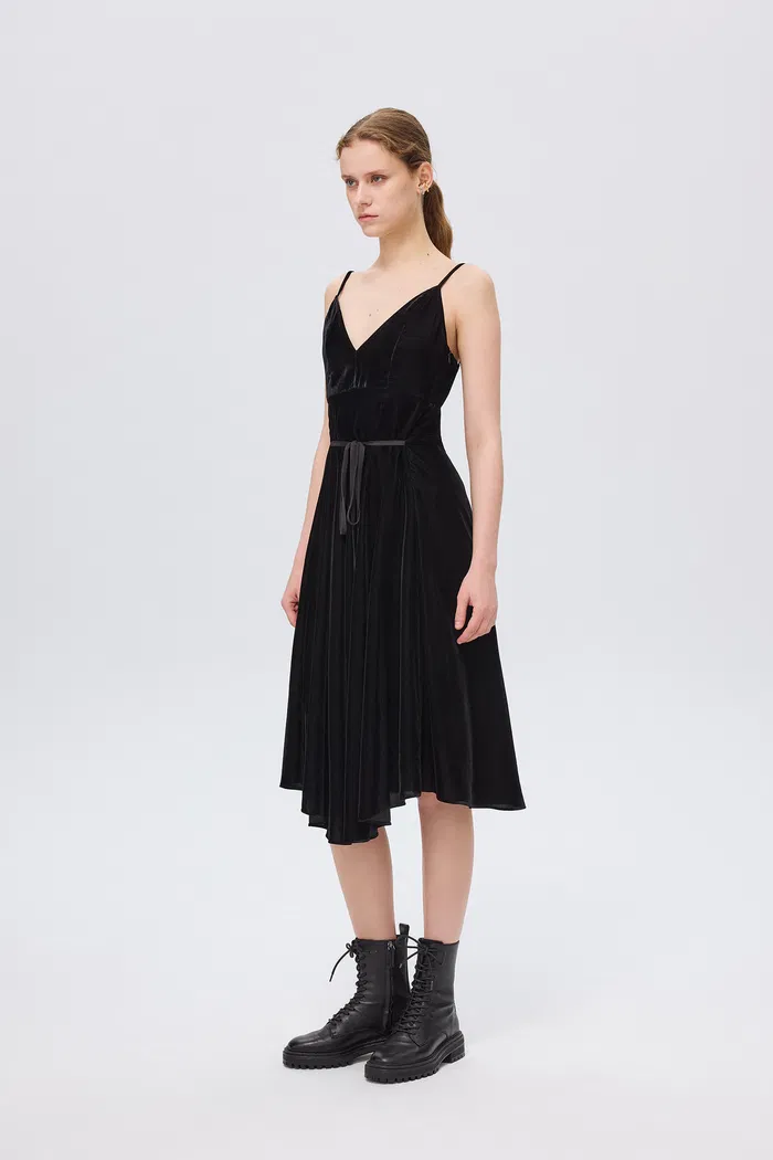 Bellagio Velvet Slip Dress in Silk Georgette Velvet - Image 4