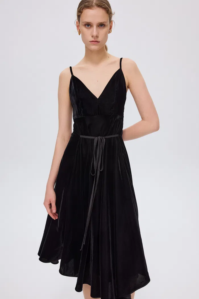 Bellagio Velvet Slip Dress in Silk Georgette Velvet - Image 5