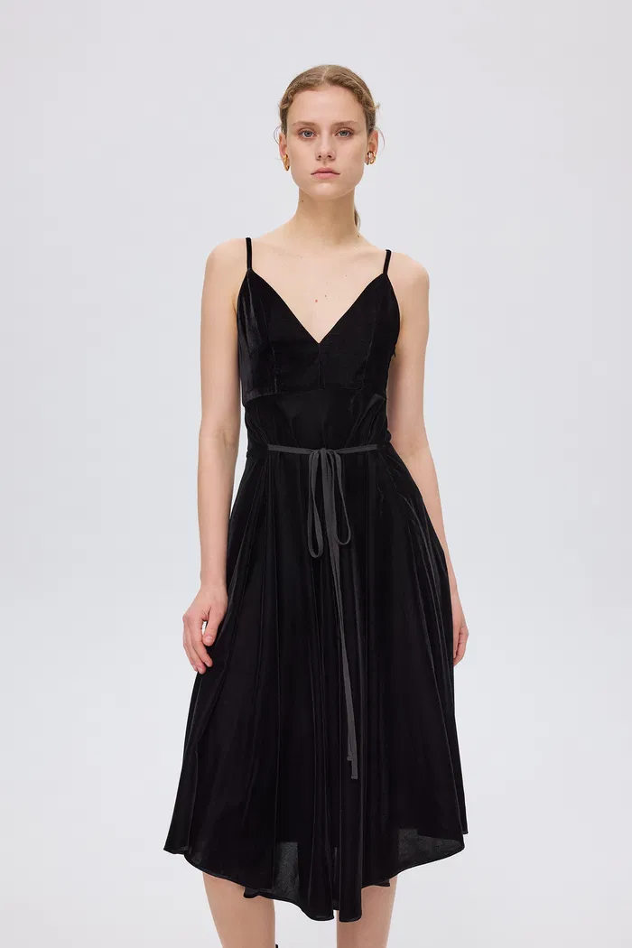 Bellagio Velvet Slip Dress in Silk Georgette Velvet - Image 6