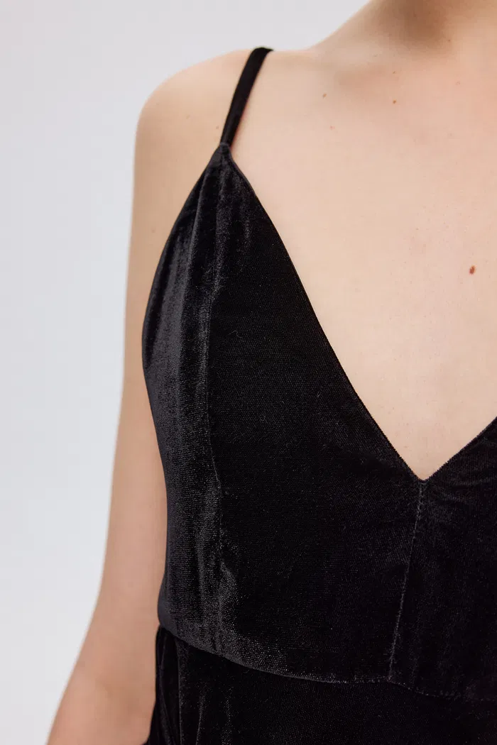 Bellagio Velvet Slip Dress in Silk Georgette Velvet - Image 7