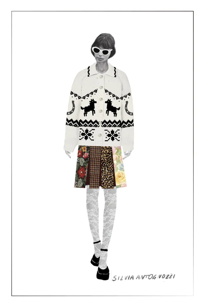 Bethany Fair Isle Pony Cardigan in Merino Wool Jacquard Knit - Image 7