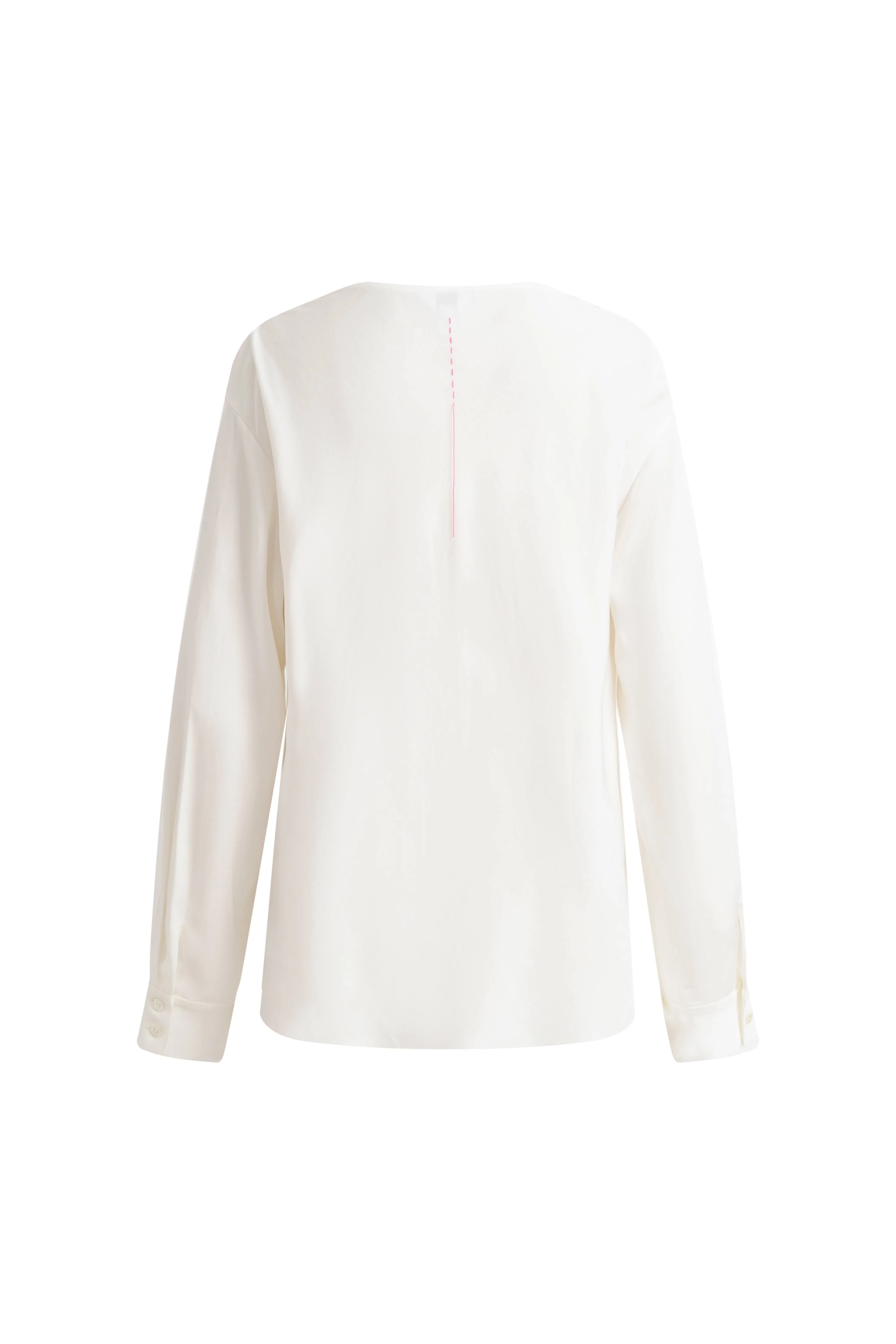 Bianca Drape Neck Sequin Embroidered Blouse in Acetate Twill - Image 9